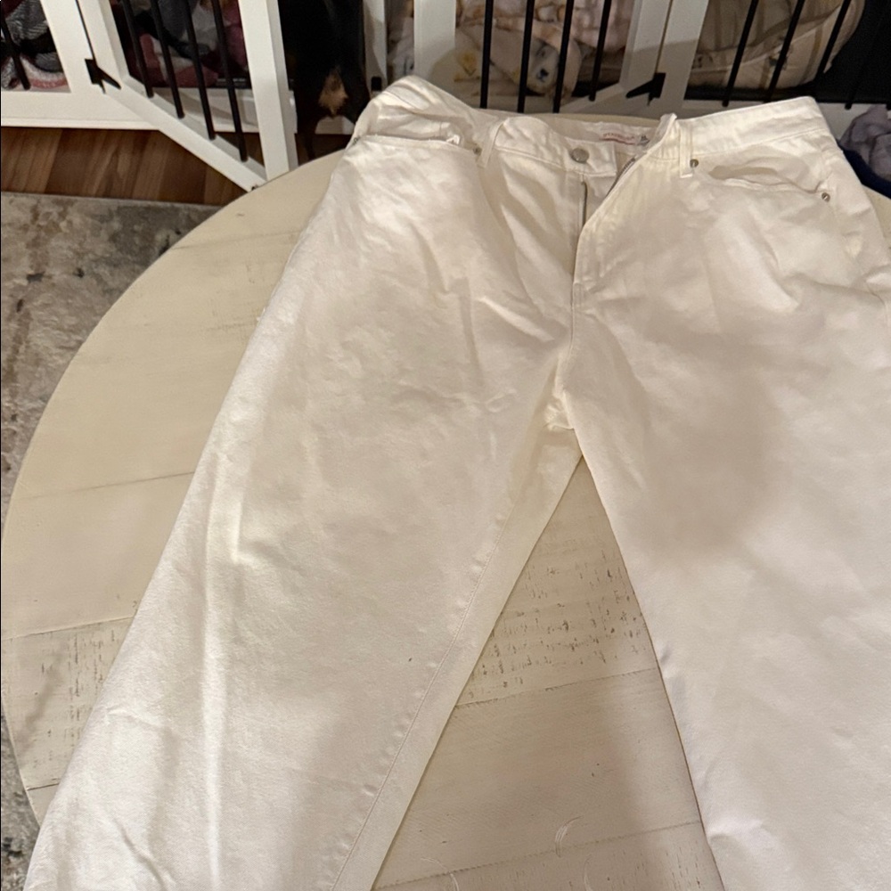 JustFab Off-White Flare & Wide Leg Jeans